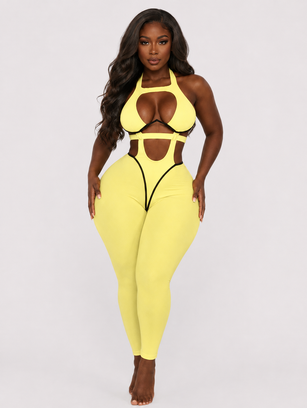 Halter Keyhole Scrunched Jumpsuit
