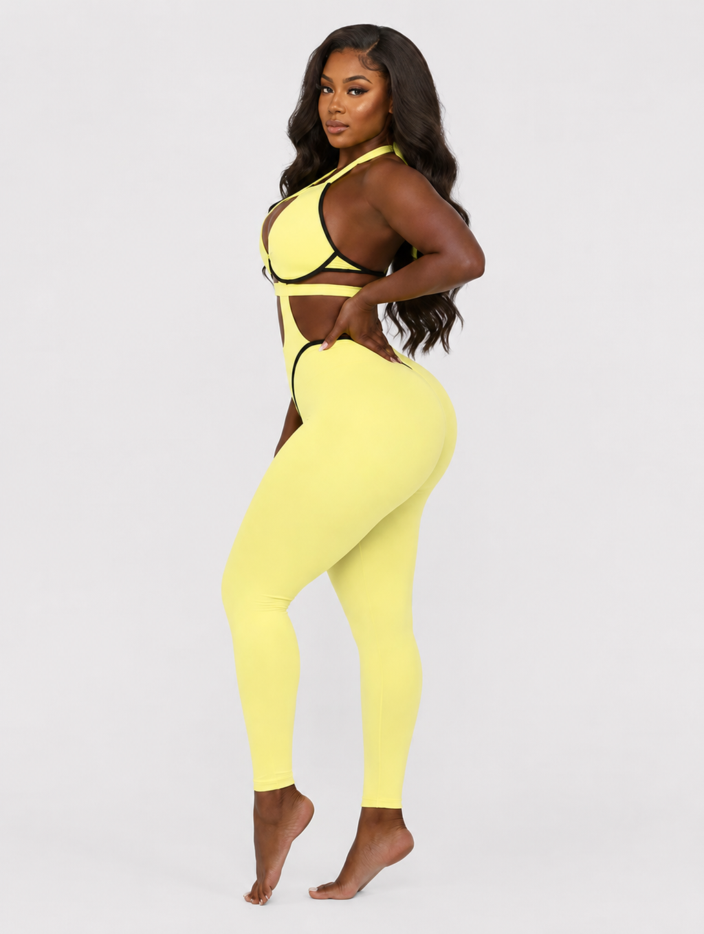 Halter Keyhole Scrunched Jumpsuit