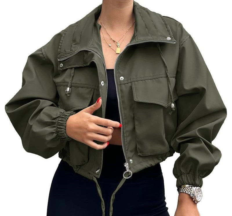 Women’s Zip-Up Cropped Anorak Coat