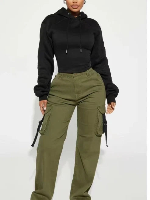 Casual Sexy Tie Back Hoodie