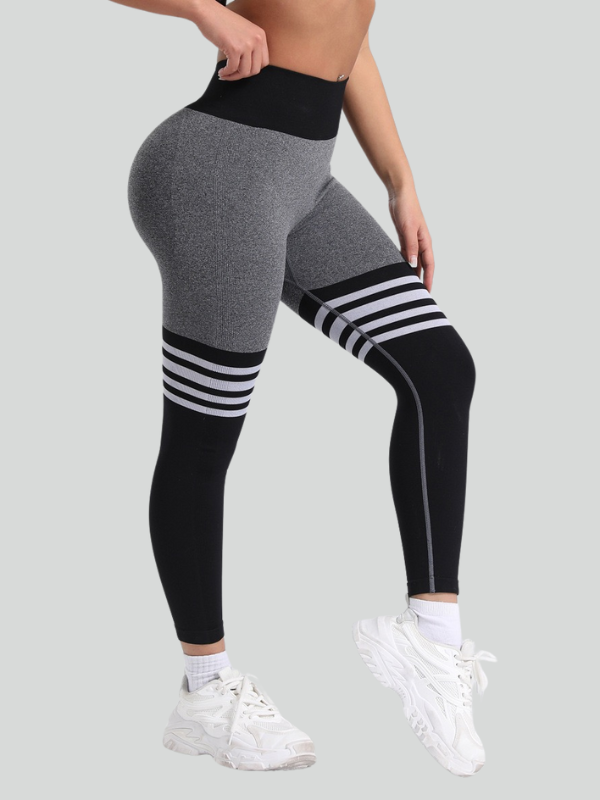 Seamless Striped Peach Yoga Hip-Lifting Pants