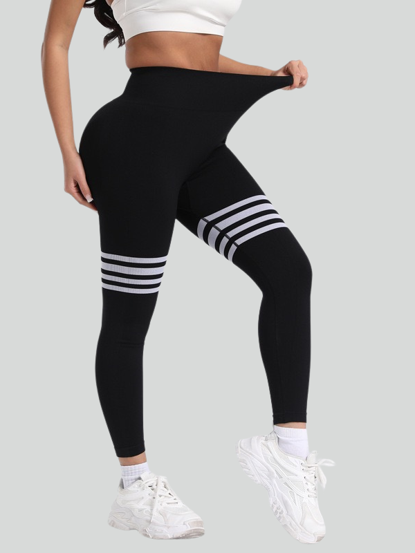 Seamless Striped Peach Yoga Hip-Lifting Pants