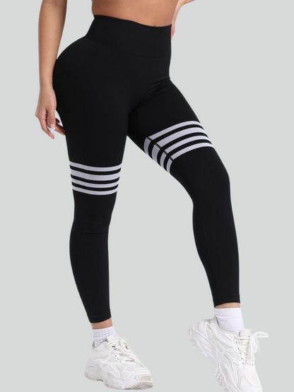 Seamless Striped Peach Yoga Hip-Lifting Pants