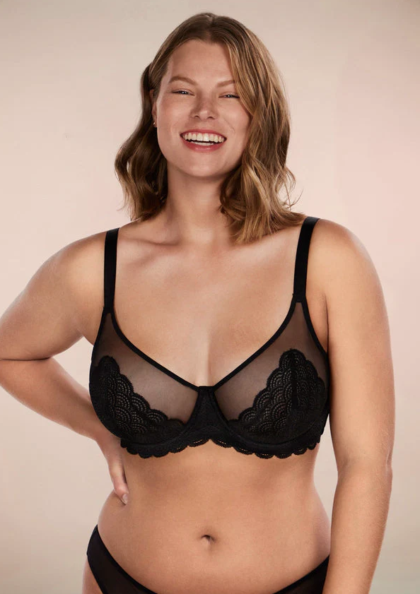 Mermaid Scales Lace  Unlined Bra