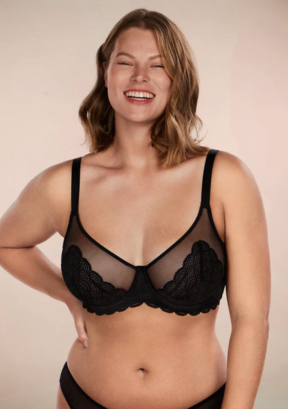Mermaid Scales Lace  Unlined Bra