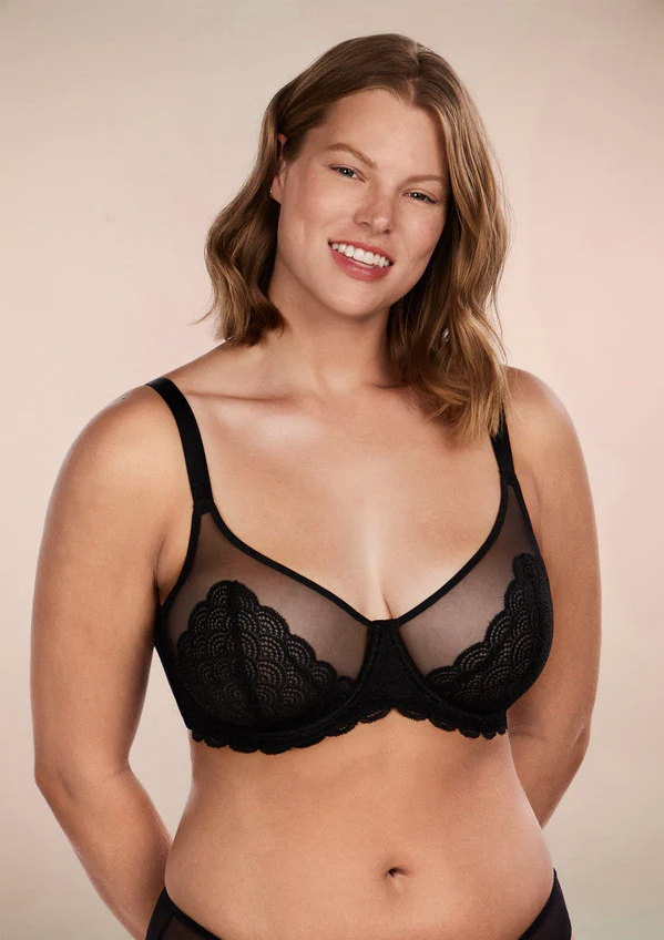 Mermaid Scales Lace  Unlined Bra