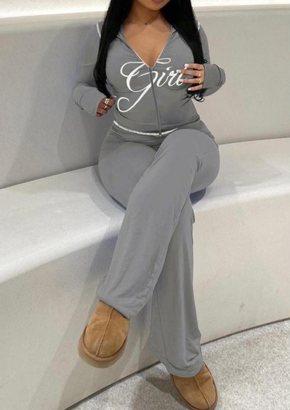 Two-Piece Colorblock Zip Up Set