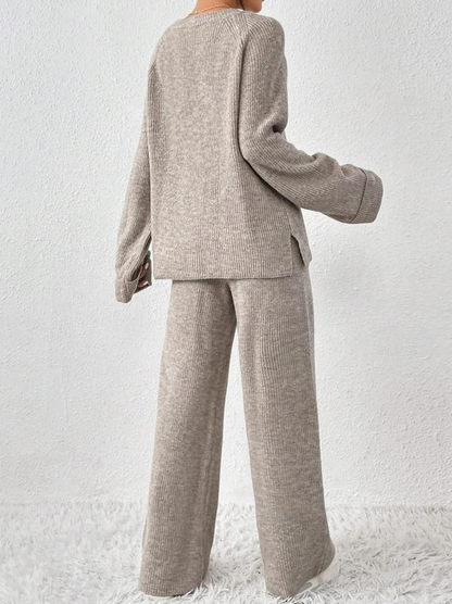 Cozy Raglan Sweater Pants Set