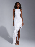 Floral Embroidered Ruffle Dress
