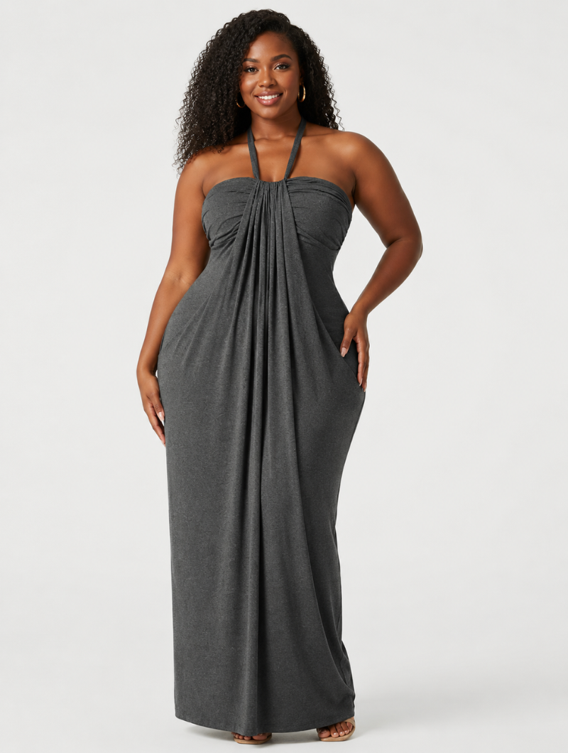 Drapey Jersey Halter Maxi