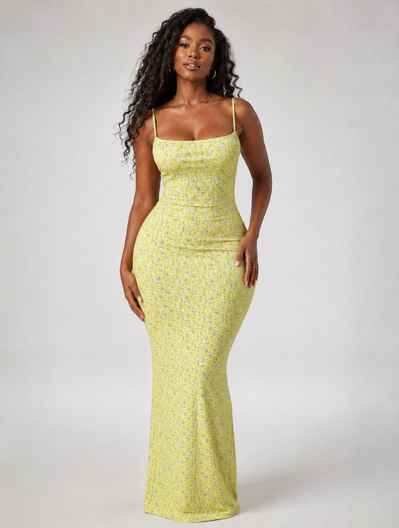 Ditsy Floral Backless Maxi