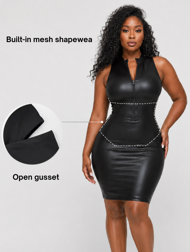 Faux Leather Shaper Dress