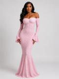 Pink Lace Mermaid Gown
