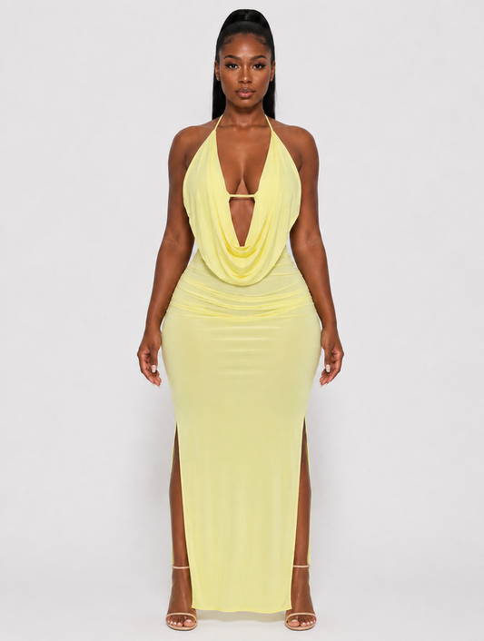 Double Slit Halter Maxi