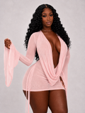 Ethereal Rose Plunge Dress