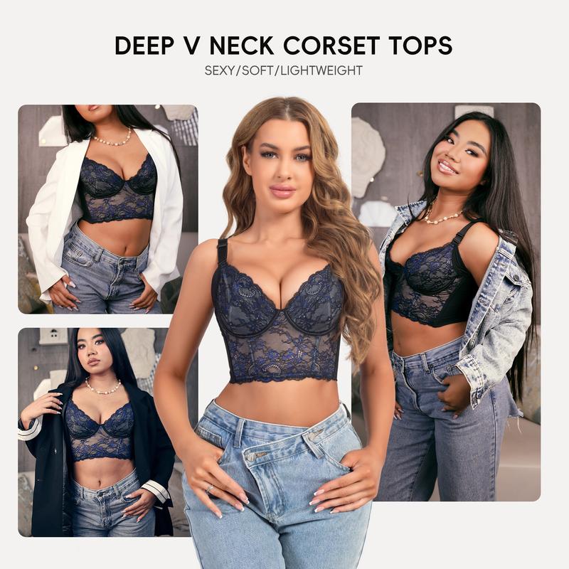 Lace Push-Up Corset Bra Top