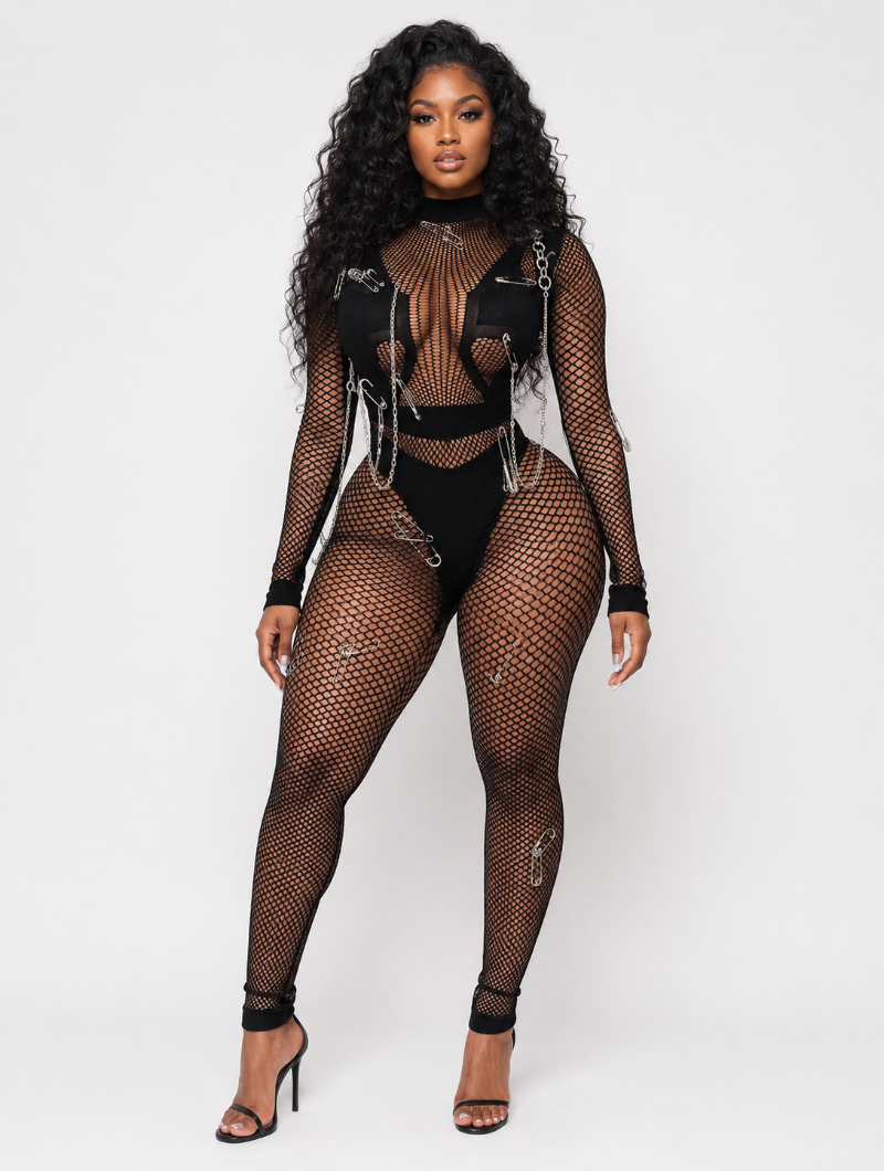 Chain-Linked Mesh Catsuit