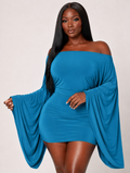 Draped Sleeve Mini Dress