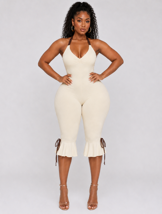 Backless Bow Halter Jumpsuit