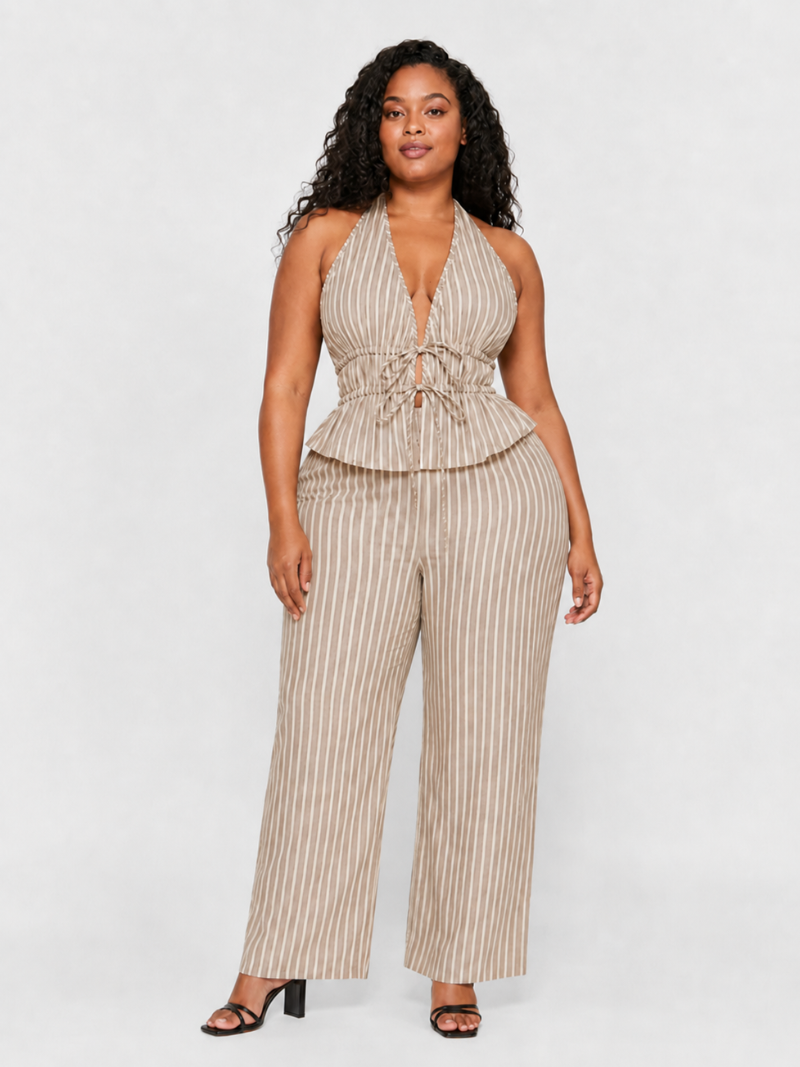 Riviera Pinstripe Halter Set