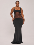 Mesh Waist Cutout Maxi