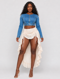 Drawstring Ruffle Skirt