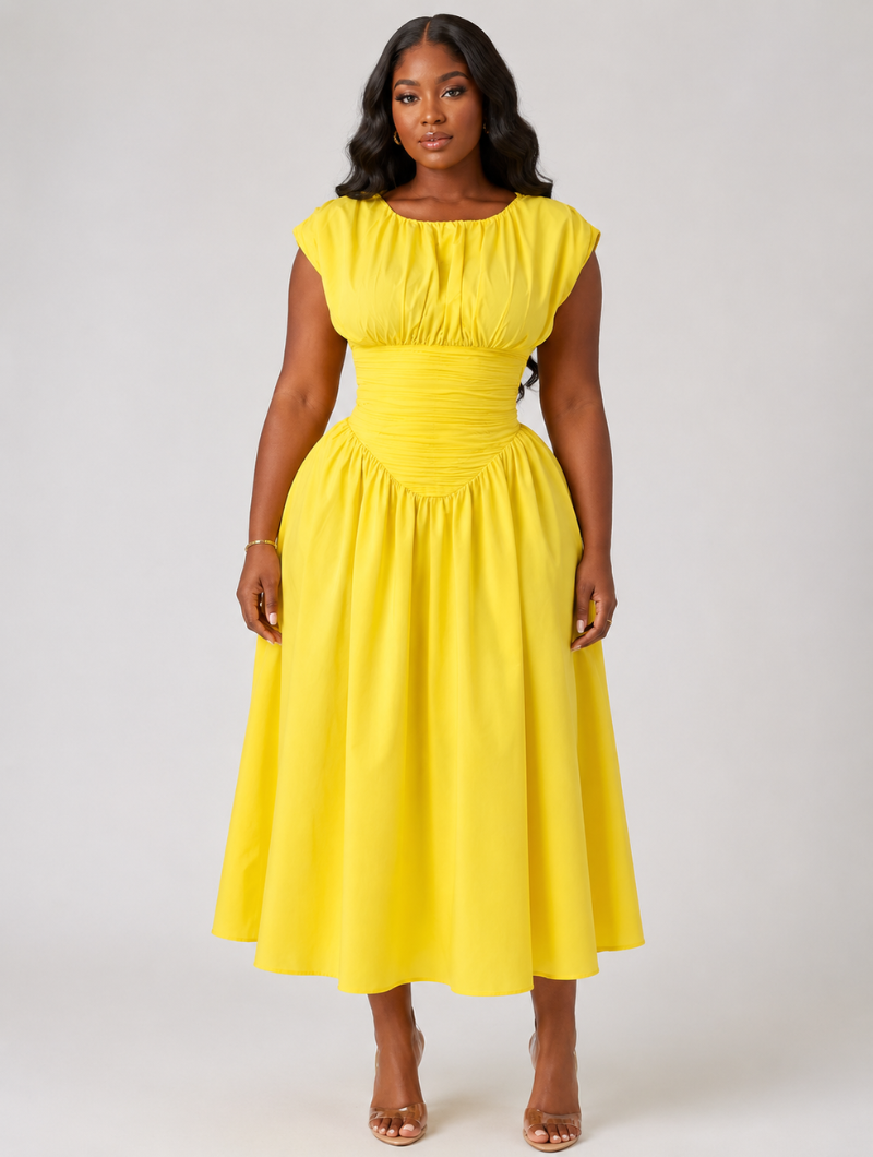 Sunny Hourglass Midi Dress