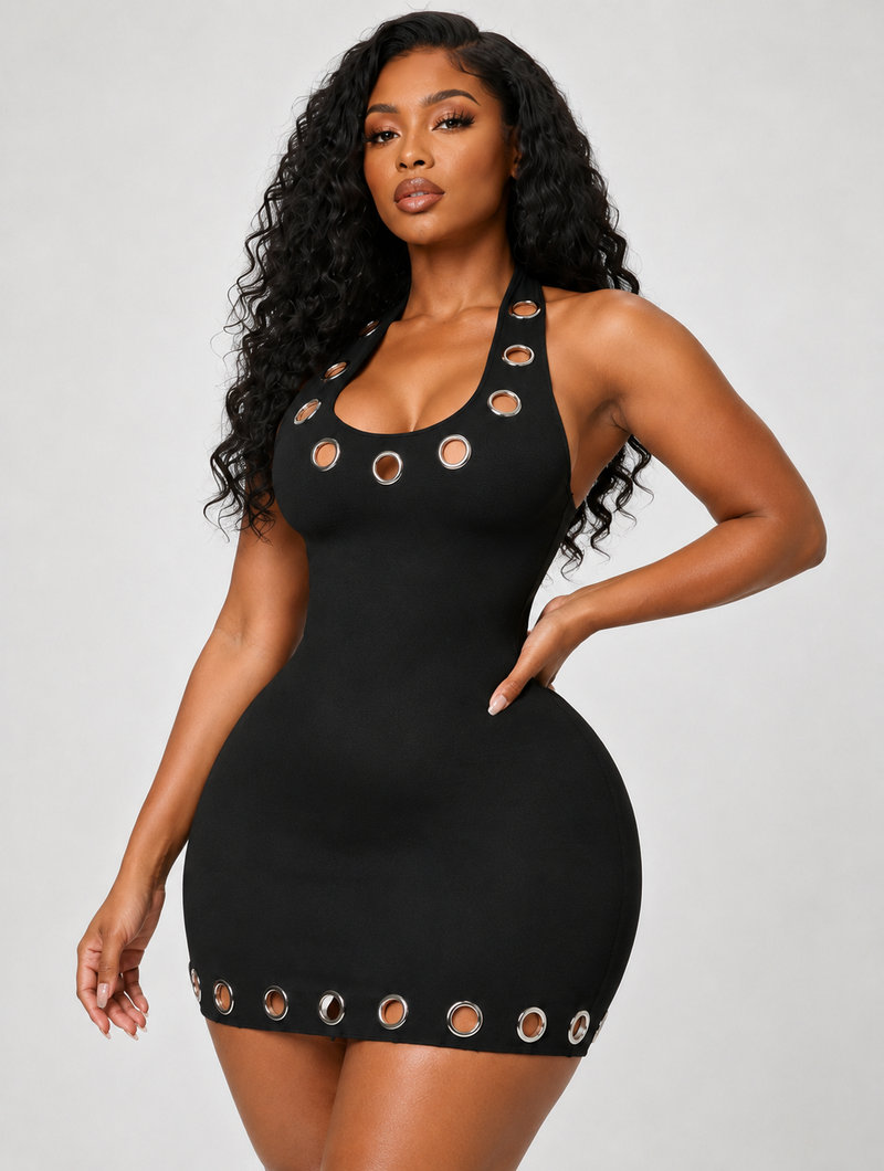 Noir Grommet Halter Mini