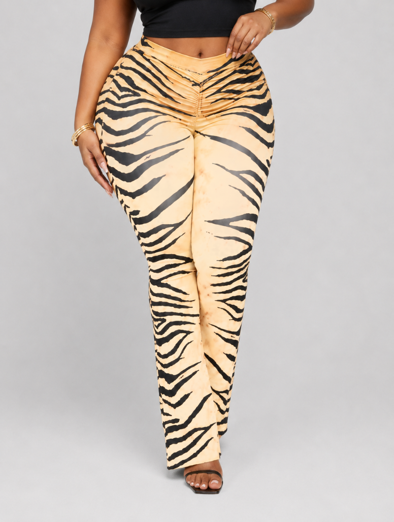 Tiger Queen Ruched Flares