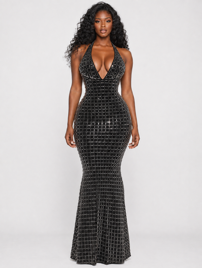 Black Crystal Grid Maxi