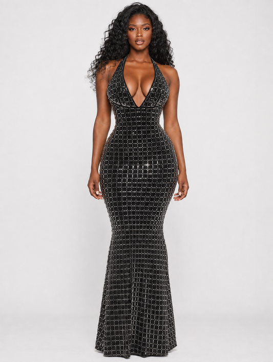 Black Crystal Grid Maxi