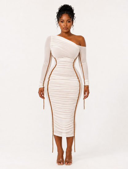 Ivory Hourglass Midi Dress