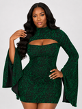 Emerald Scroll Flare Mini