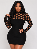 Lattice Edge Mini Dress