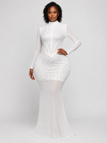 Crystal Mesh Long Dress