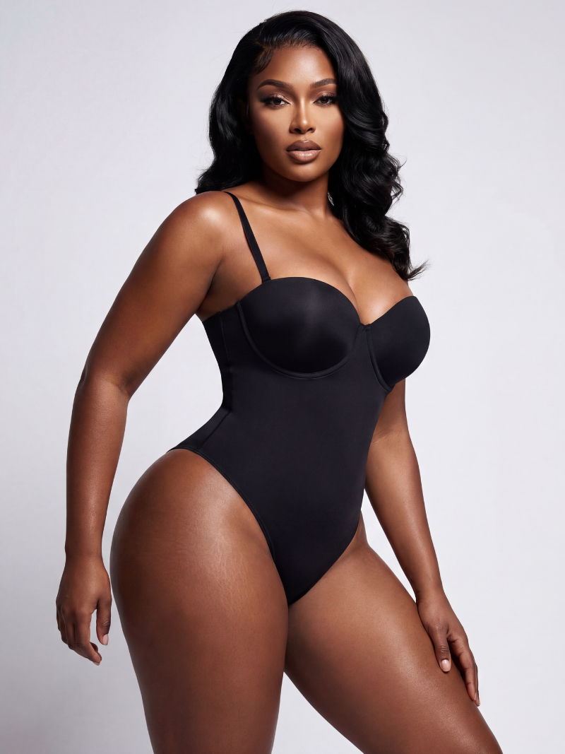Back Lace-up Bodysuit Thong Seamless Shapewear