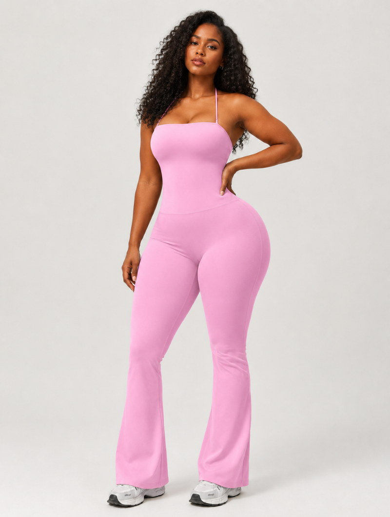Halter Backless Flare Jumpsuit