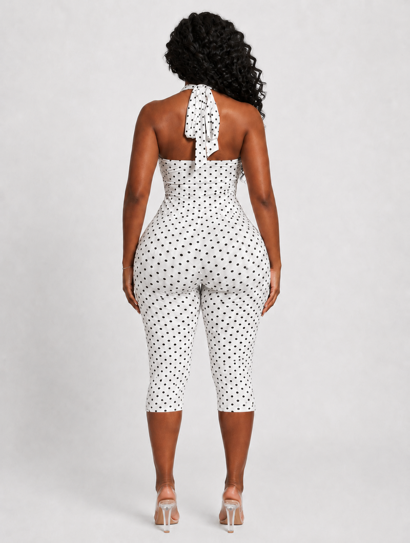Polka Dot Halter Jumpsuit