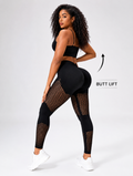 Peach Sculpt Mesh Leggings