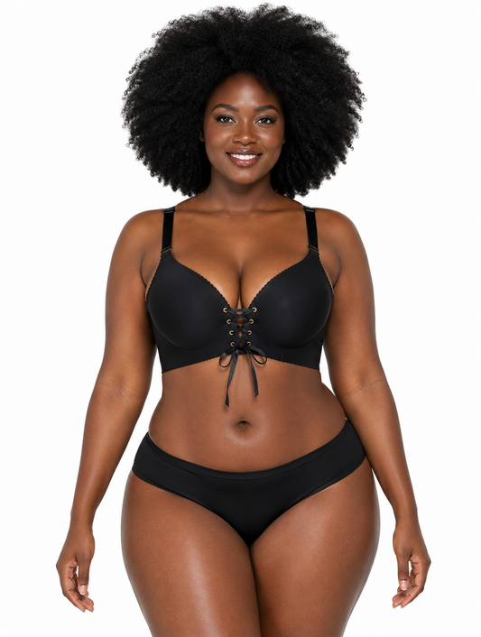Lace-Up Push-Up Bra