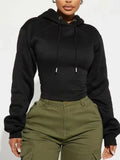 Casual Sexy Tie Back Hoodie