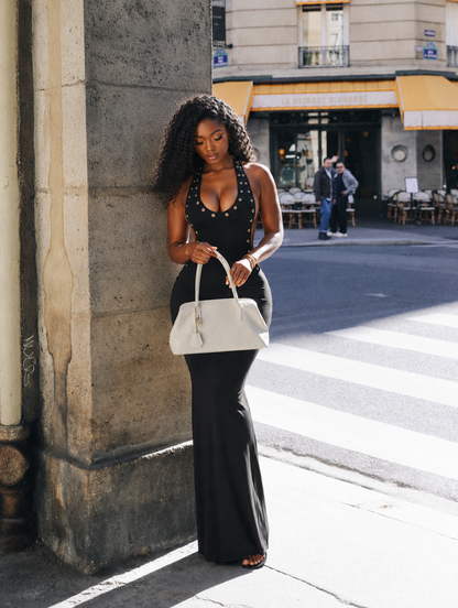 Grommet Detail Backless Maxi