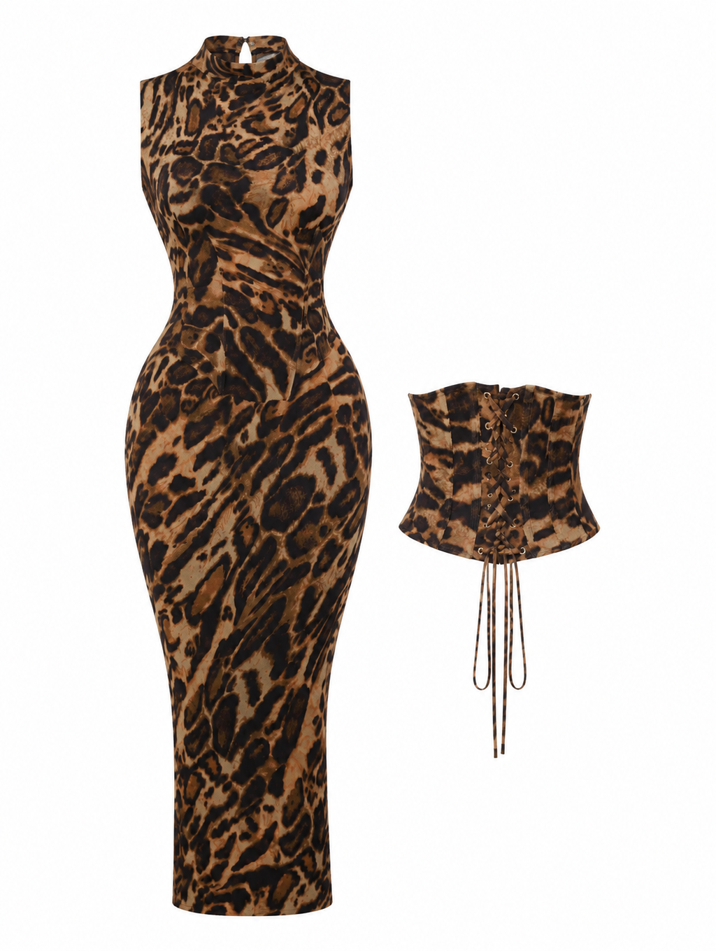 Siren Leopard Corset Maxi