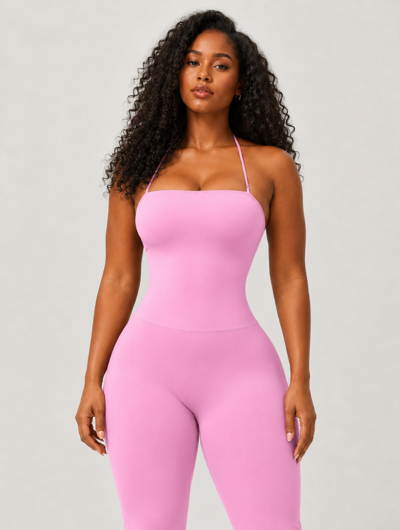 Halter Backless Flare Jumpsuit