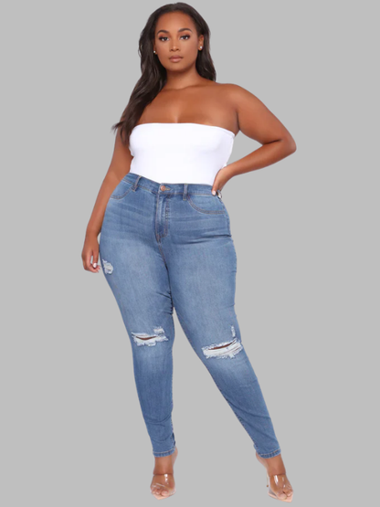 High Rise Compression Skinny Jeans