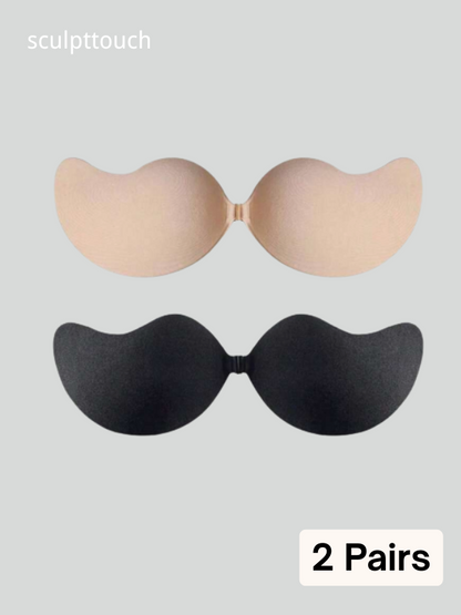 2 Pair Sticky Push-Up Invisible Adhesive Bras with Nipple Covers