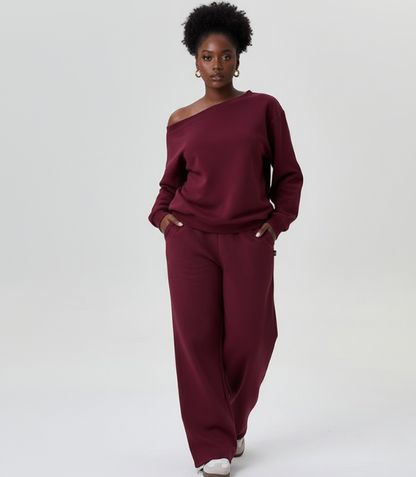 Off-Shoulder Casual Sweatshirt