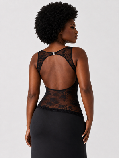 Lace Waistband Maxi Dress