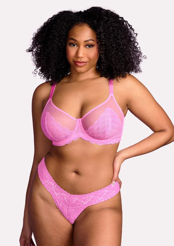 Mermaid Scales Lace  Unlined Bra