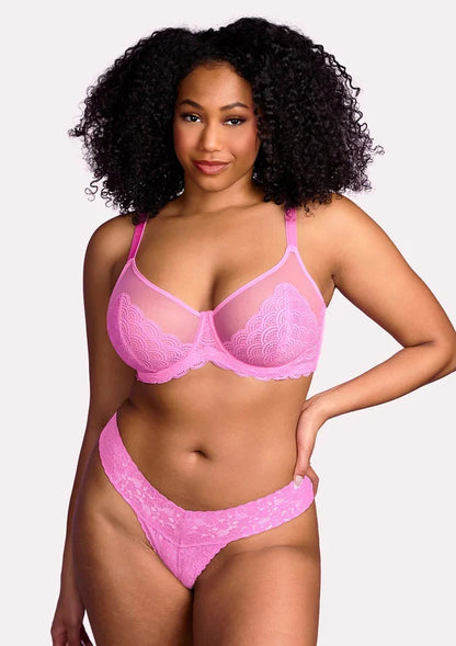 Mermaid Scales Lace  Unlined Bra